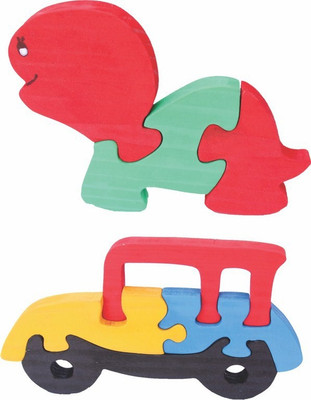 

Enigmatic Woodworks Wooden Jigsaw Puzzle Baby Tortoise + Car(2 Pieces)