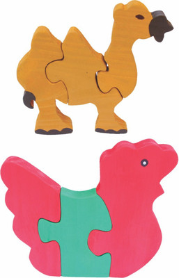 

Enigmatic Woodworks Wooden Jigsaw Puzzle Camel + Hen(2 Pieces)