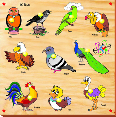 

Kinder Creative Birds with Knobs(10 Pieces)