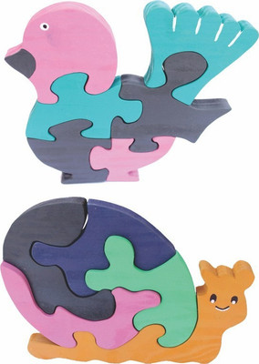 

Enigmatic Woodworks Wooden Jigsaw Puzzle Feather Bird + Smiling Snail(2 Pieces)