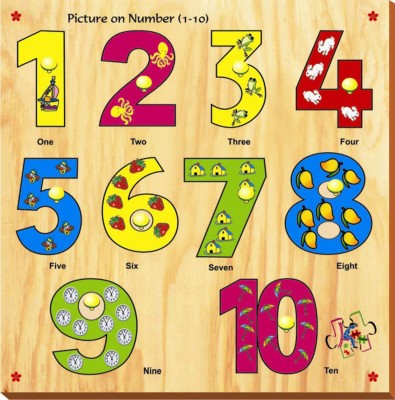 Kinder Creative Picture on Number with Knobs(10 Pieces)