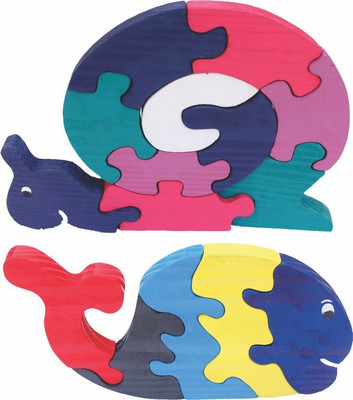 

Enigmatic Woodworks Wooden Jigsaw Puzzle Snail + Whale(2 Pieces)