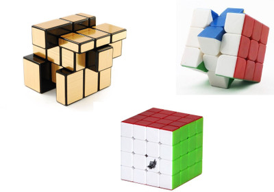 

Emob Magic Rubik Cube Puzzle Brainstorming Game (Gold+3x3x3 & 4x4x4)(3 Pieces)