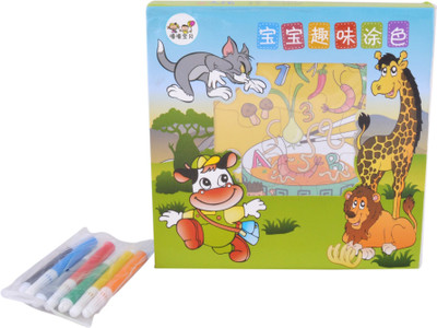 

SN toy zone Puzzle and colouring board with sketch pens(4 Pieces)