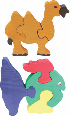 

Enigmatic Woodworks Wooden Jigsaw Puzzle Camel + Curvy Fish(2 Pieces)