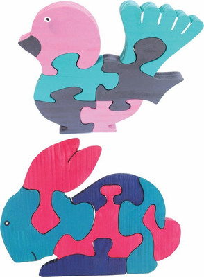 

Enigmatic Woodworks Wooden Jigsaw Puzzle Feather Bird + Rabbit(2 Pieces)