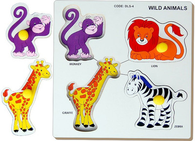

Tomafo Double Layer Puzzle-Wild Animals With Knob-Small(1 Pieces)