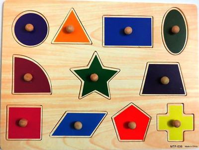 

Hnt Kids shapes knob wooden puzzle(12 Pieces)