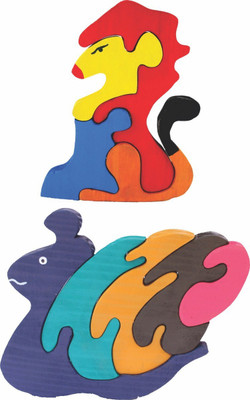 

Enigmatic Woodworks Wooden Jigsaw Puzzle Lion + Pony Snail(2 Pieces)