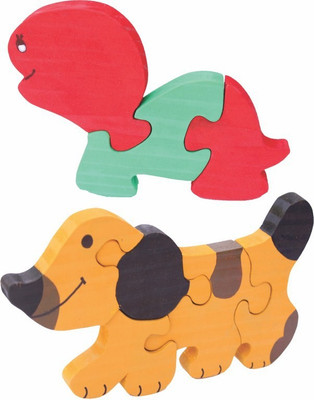 

Enigmatic Woodworks Wooden Jigsaw Puzzle Baby Tortoise + Dog(2 Pieces)