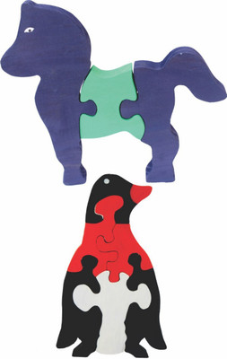 

Enigmatic Woodworks Wooden Jigsaw Puzzle Horse + Penguin(2 Pieces)