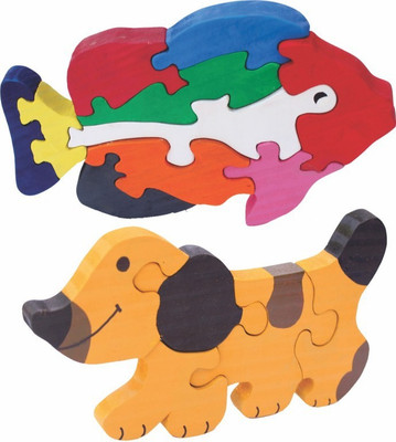 

Enigmatic Woodworks Wooden Jigsaw Puzzle Big Fish + Dog(2 Pieces)