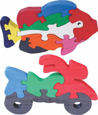 

Enigmatic Woodworks Wooden Jigsaw Puzzle Big Fish + Bike(2 Pieces)