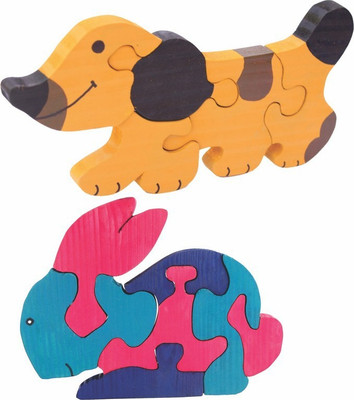 

Enigmatic Woodworks Wooden Jigsaw Puzzle Dog + Rabbit(2 Pieces)