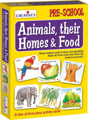 

Creatives Animals, their Homes & Food(63 Pieces)