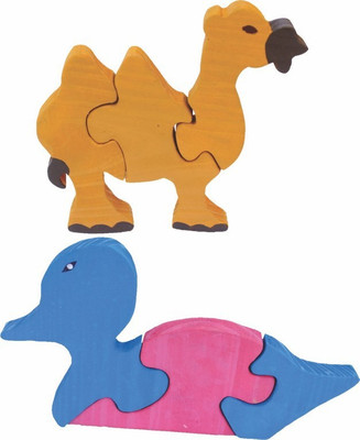 

Enigmatic Woodworks Wooden Jigsaw Puzzle Camel + Duck(2 Pieces)