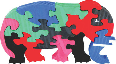 

Enigmatic Woodworks Wooden Jigsaw Puzzle - Elephant(12 Pieces)