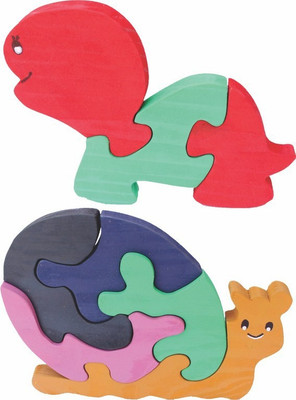 

Enigmatic Woodworks Wooden Jigsaw Puzzle Baby Tortoise + Smiling Snail(2 Pieces)
