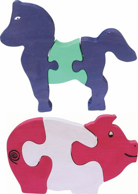 

Enigmatic Woodworks Wooden Jigsaw Puzzle Horse + Pig(2 Pieces)