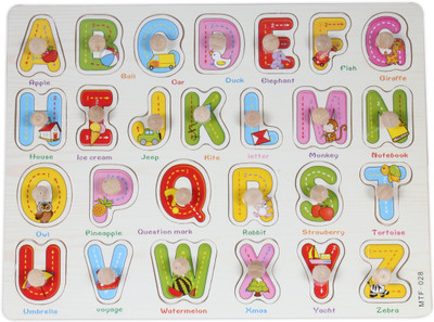 

Baybee Wooden Alphabet Puzzle with knobs (Capital letters)(26 Pieces)