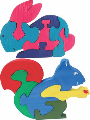 

Enigmatic Woodworks Wooden Jigsaw Puzzle Rabbit + Squirrel(2 Pieces)