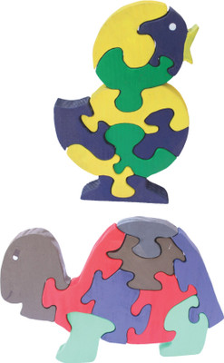 Enigmatic Woodworks Wooden Jigsaw Puzzle Singing Bird + Tortoise(2 Pieces)