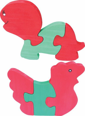 

Enigmatic Woodworks Wooden Jigsaw Puzzle Baby Tortoise + Hen(2 Pieces)