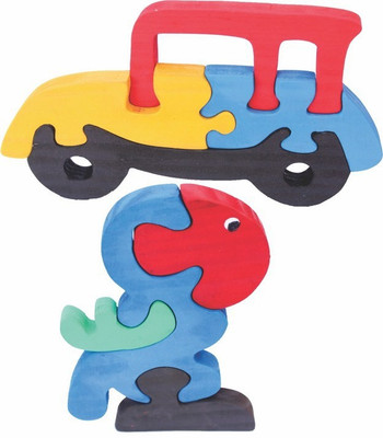 

Enigmatic Woodworks Wooden Jigsaw Puzzle Car + Parrot(2 Pieces)