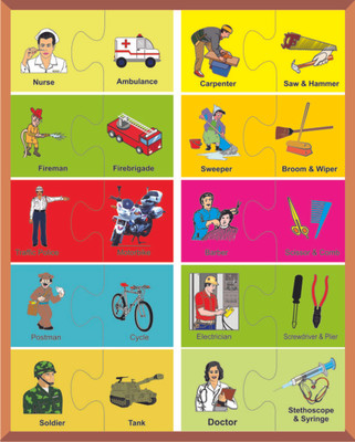 

Kinder Creative Two Piece Puzzles - Helpers & Tools(20 Pieces)