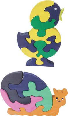 

Enigmatic Woodworks Wooden Jigsaw Puzzle Singing Bird + Smiling Snail(2 Pieces)