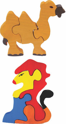 

Enigmatic Woodworks Wooden Jigsaw Puzzle Camel + Lion(2 Pieces)