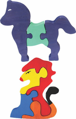 

Enigmatic Woodworks Wooden Jigsaw Puzzle Horse + Lion(2 Pieces)