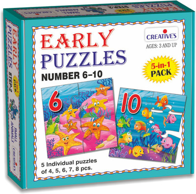 

Creatives Early Puzzles Numbers 6-10 (5 in 1 pack for ages 3 & above)(4 Pieces)