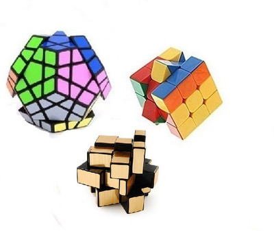

Mayatra's Combo Of Rubik Cube 3X3X3 Shengshou Megaminx Black Speed & 3x3x3 Mirror Cube Gold(3 Pieces)