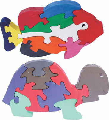 

Enigmatic Woodworks Wooden Jigsaw Puzzle Big Fish + Tortoise(2 Pieces)