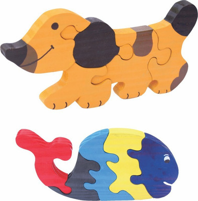 

Enigmatic Woodworks Wooden Jigsaw Puzzle Dog + Whale(2 Pieces)