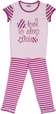 

FS Mini Klub Girls Night Wear Pyjama(Pack of 2, Lt pink
