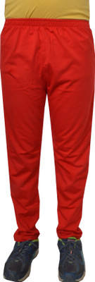 SHAUN Solid Men Red Track Pants