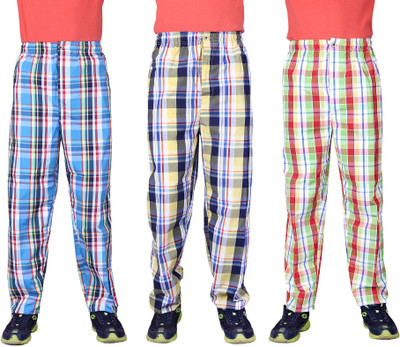 

Belmarsh Indi Men Checkered Pyjama(Pack of 3, Light_yellow;turquoise;yellow
