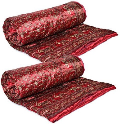 Satchitanand Floral Single Quilt for  Heavy Winter(Cotton, Maroon)