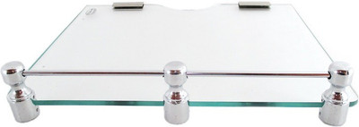 

RoyaL Indian Craft RIC373 Brass Bracket Transparent Multi-Purpose Set Top Box/Speaker Glass Wall Shelf(Number of Shelves - 1, Clear)