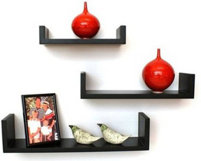 

AYMH AYMH WOODEN WALL SHELVES Wooden Wall Shelf(Number of Shelves - 1, Black)