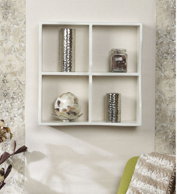 

Onlineshoppee Four compartments Wooden Wall Shelf(Number of Shelves - 4, White)