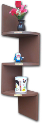 

BM Wood Furniture BM Wood Furniture Zigzag Shaped 3 Curved Wall Corner Shelf - Brown MDF Wall Shelf(Number of Shelves - 7, Brown)