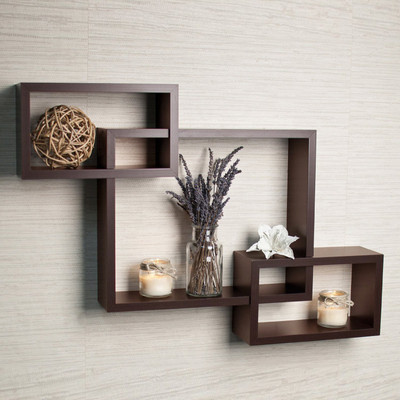 

DriftingWood Intersecting Mounted Set Of 3 Rack Shelves/Shelf High Quality Wooden Home Decor Home D�cor Wall Shelf Wooden Wall Shelf(Number of Shelves - 3, Brown)