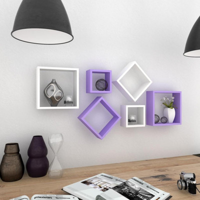 

Wallz Art Square MDF Wall Shelf(Number of Shelves - 6, Purple)
