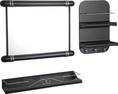 

JVS 3 Pc Bathroom Orgainizer (Black) Plastic Wall Shelf(Number of Shelves - 3, Black)