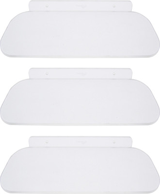 Transtal 3 pc. 'O Lean' 12" Acrylic Wall Shelf(Number of Shelves - 1, Clear)