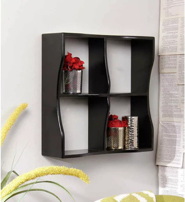 

Onlineshoppee MDF Wall Shelf(Number of Shelves - 4, Black)