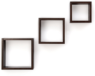 

La Stella Wooden Wall Shelf(Number of Shelves - 3, Black)